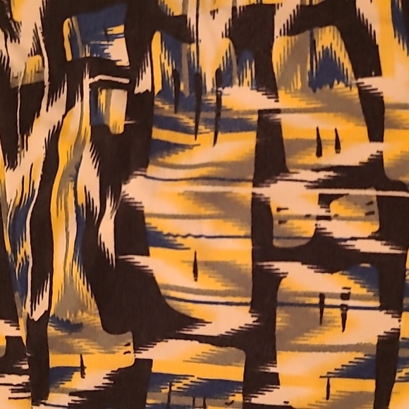 LulaRoe OSFM Leggings Yellow Black Green - Picture 4 of 4